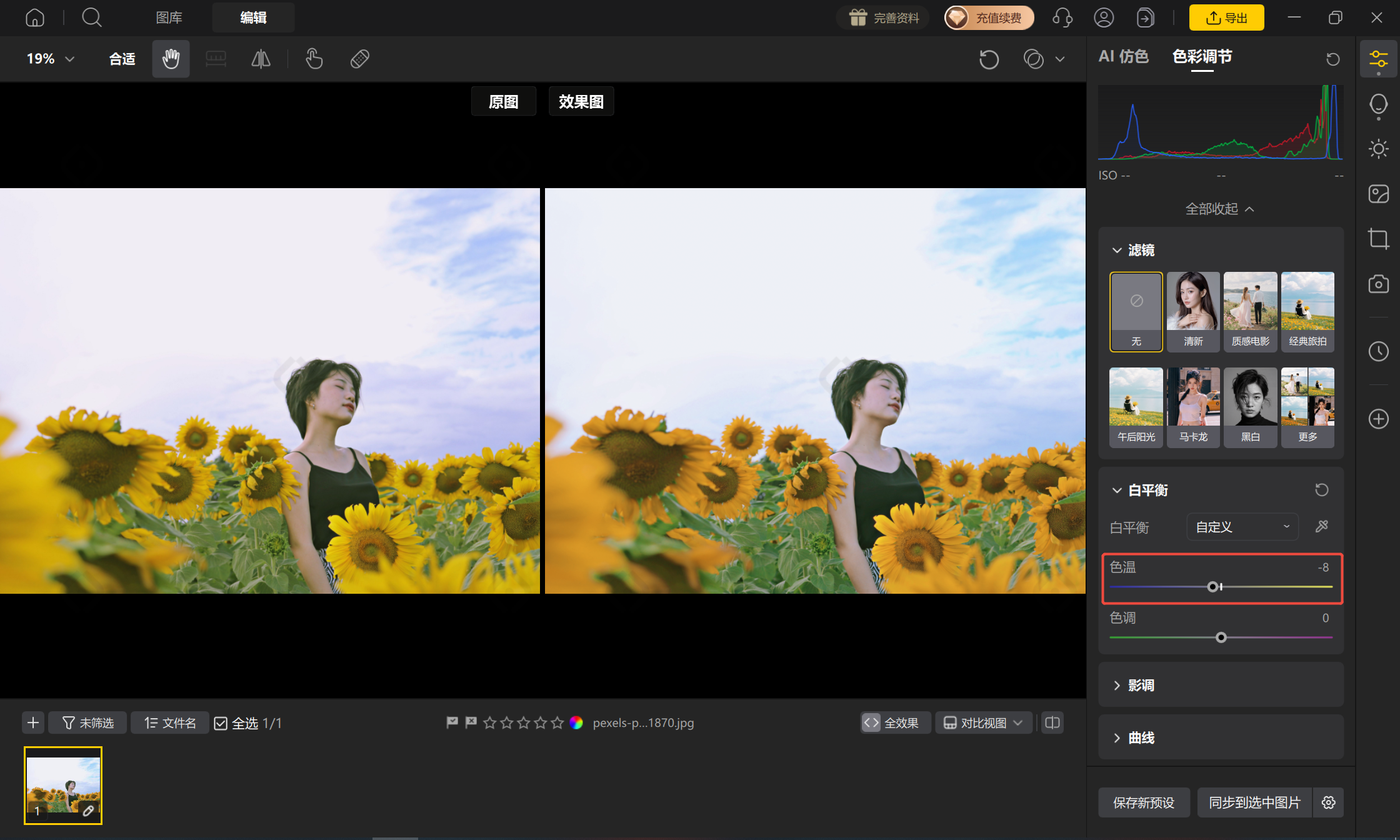 色温冷调示意