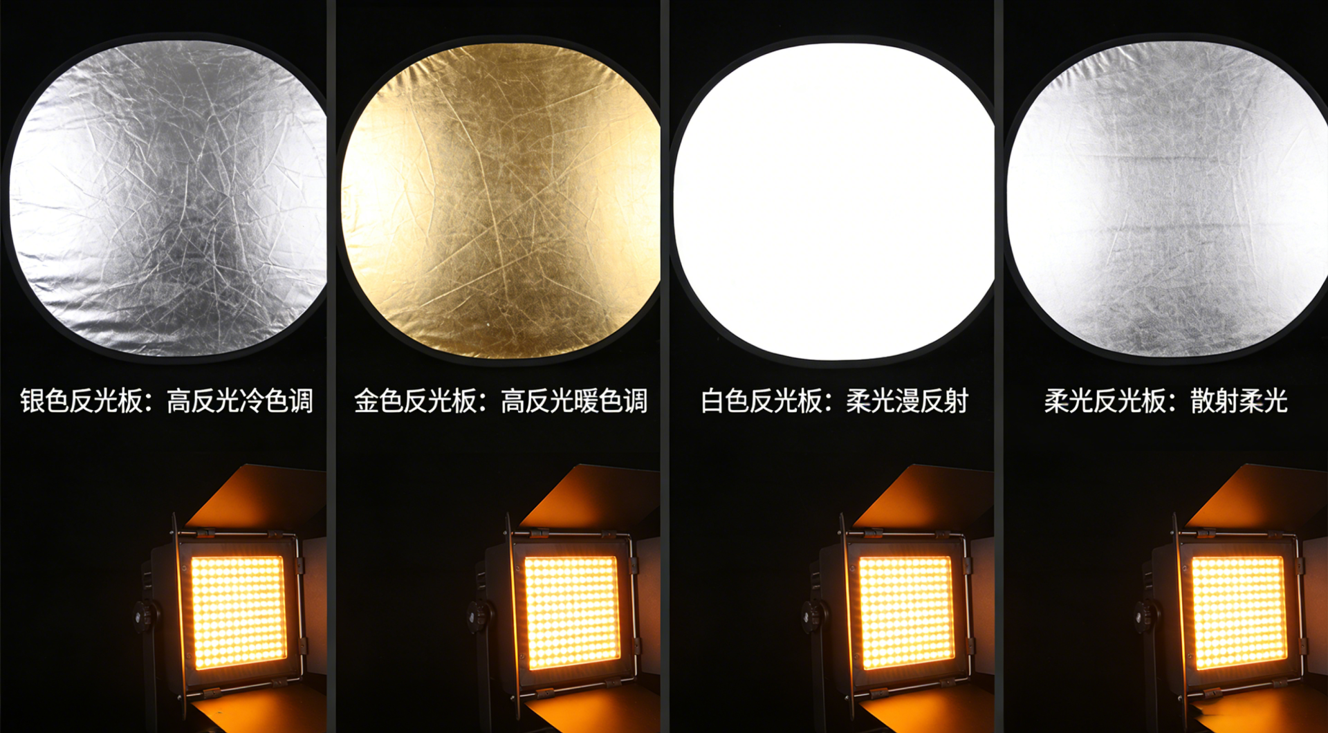 影像之匠-反光板不同表面效果对比