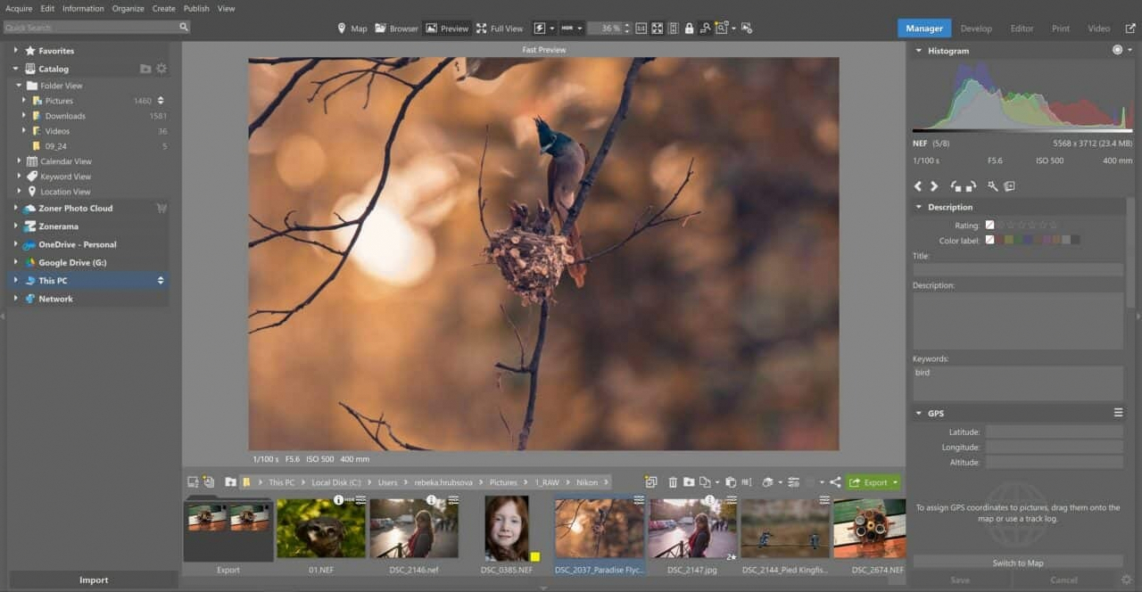 Zoner Photo Studio X界面